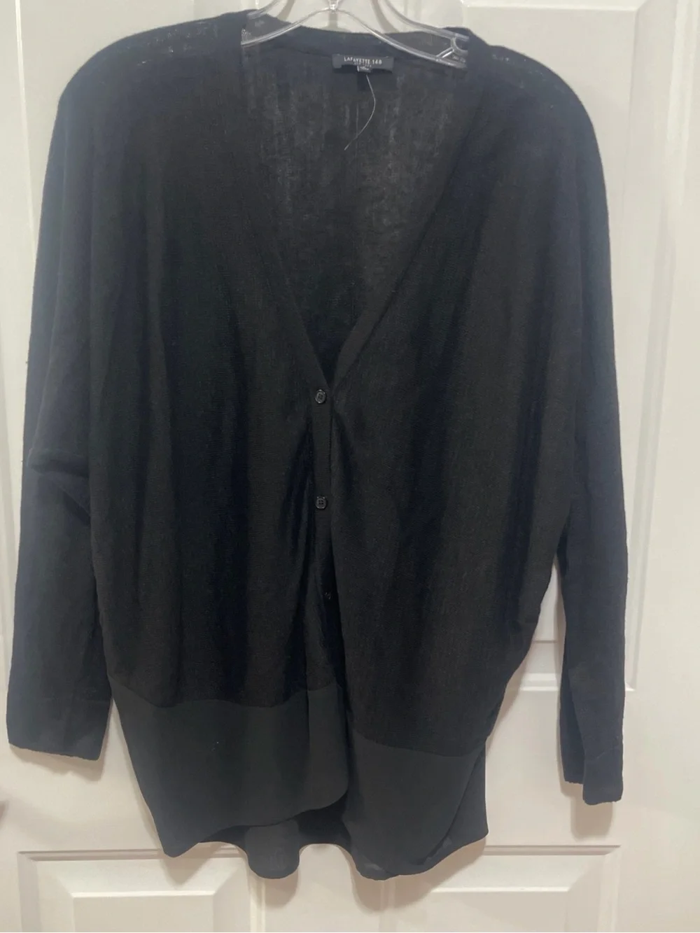 Lafayette 148 New York  lightweight cardigan V Neck Button Front Cardigan Sz P